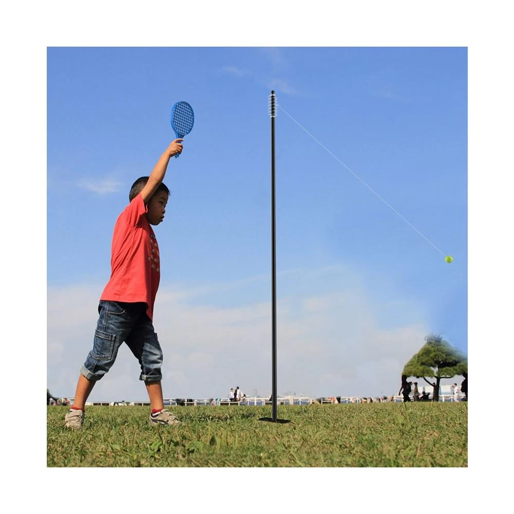 商品Trademark Global|Hey Play Rope Ball Tether Swing Game - Complete Set With Pole, 2 Racquets And Ball With String-Fun Classic Outdoor Activity For Kids And Adults,价格¥377,第1张图片