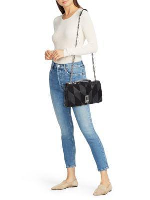 商品Karl Lagerfeld Paris|Lafayette Leather & Suede Shoulder Bag,价格¥1264,第4张图片详细描述
