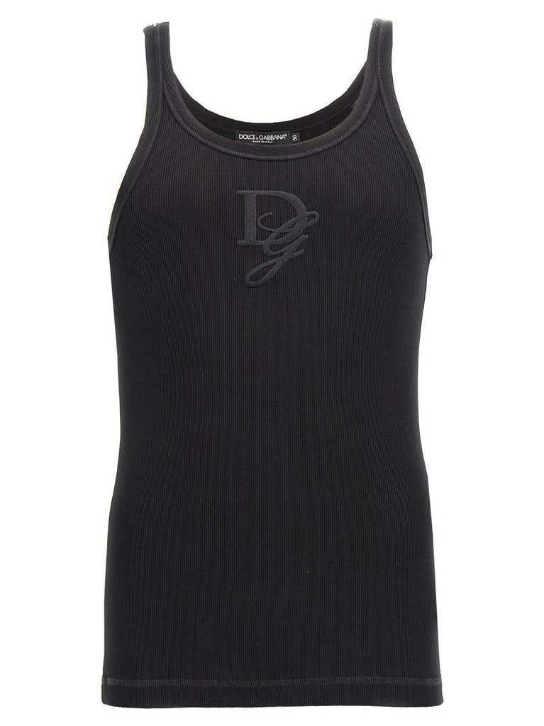 商品Dolce & Gabbana|Dolce & Gabbana Logo Embroidery Tank Top in Black,价格¥2269,第1张图片