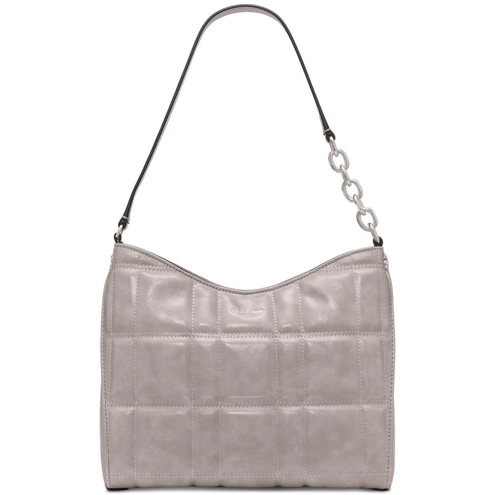 商品Calvin Klein|Nova Quilted Tip Zipper Shoulder Bag with Chain Strap,价格¥709,第1张图片