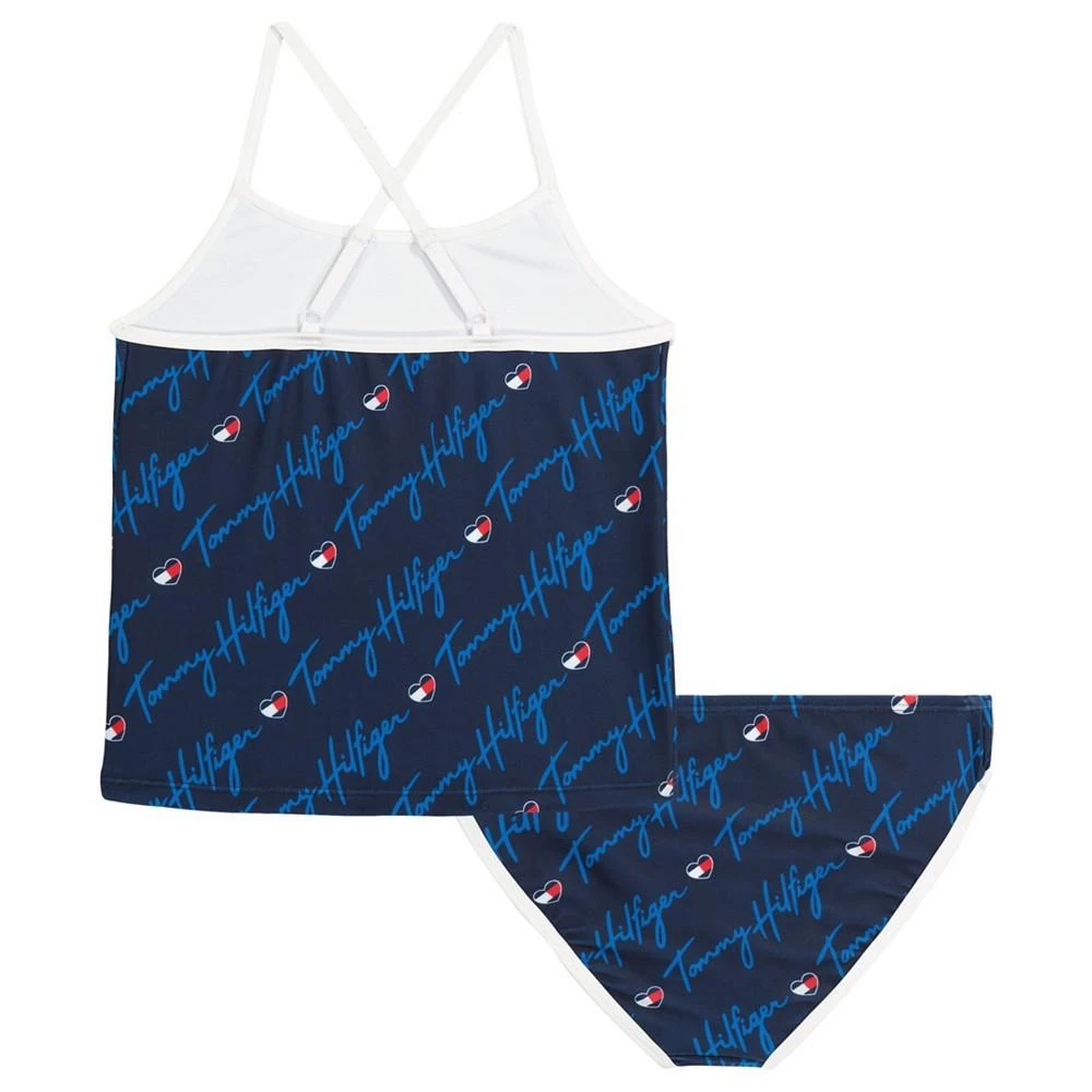 商品Tommy Hilfiger|Little Girls Tonal Script Tankini Swimsuit, 2 Piece Set,价格¥62,第2张图片详细描述