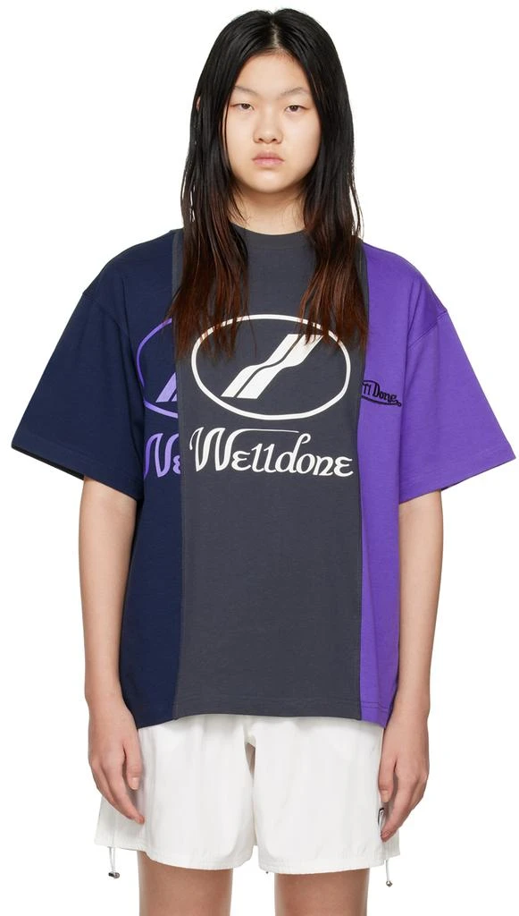 商品We11done|Gray & Purple Remake T-Shirt,价格¥740,第1张图片