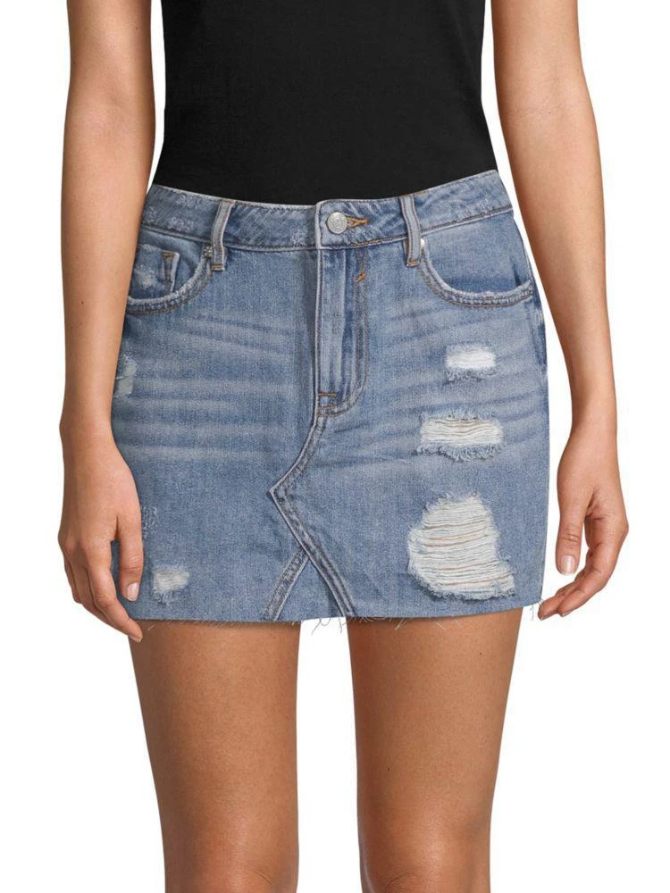 商品VIGOSS|Distressed Denim Mini Skirt,价格¥79,第1张图片