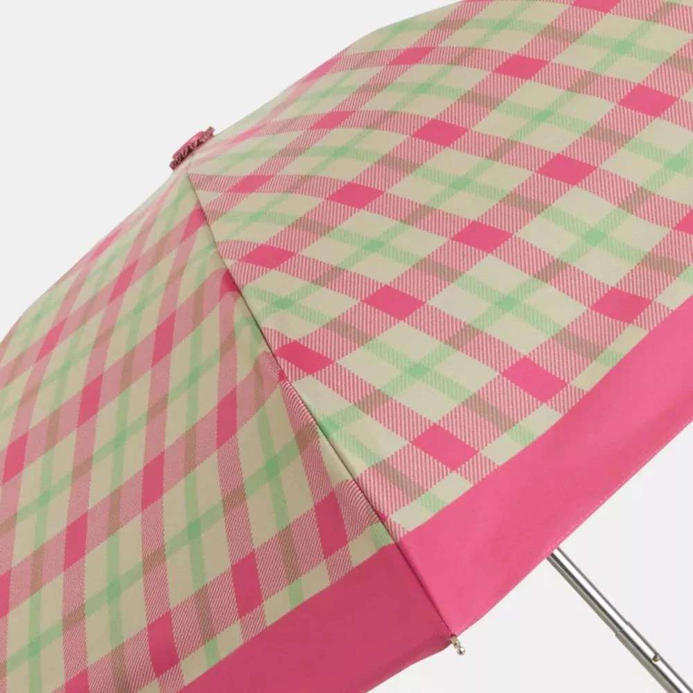 商品Coach|Uv Protection Mini Umbrella With Plaid Print,价格¥253,第2张图片详细描述