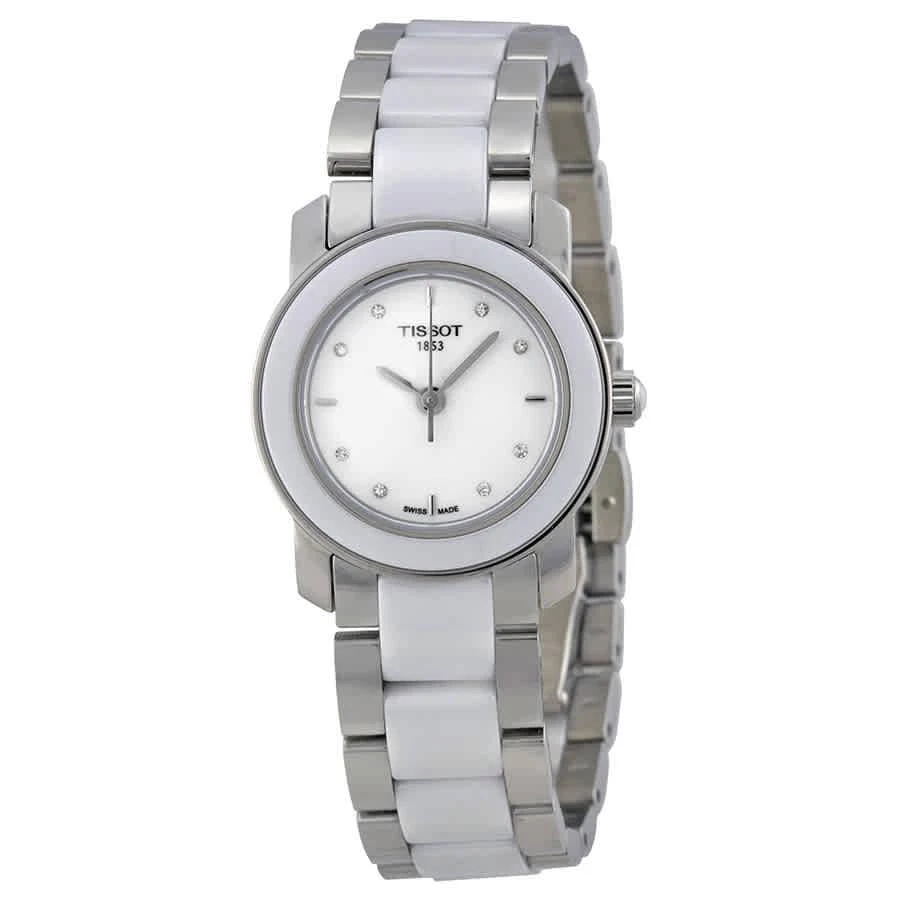 商品Tissot|T-Trend Cera White Ceramic Diamond Ladies Watch T0642102201600,价格¥1105,第1张图片