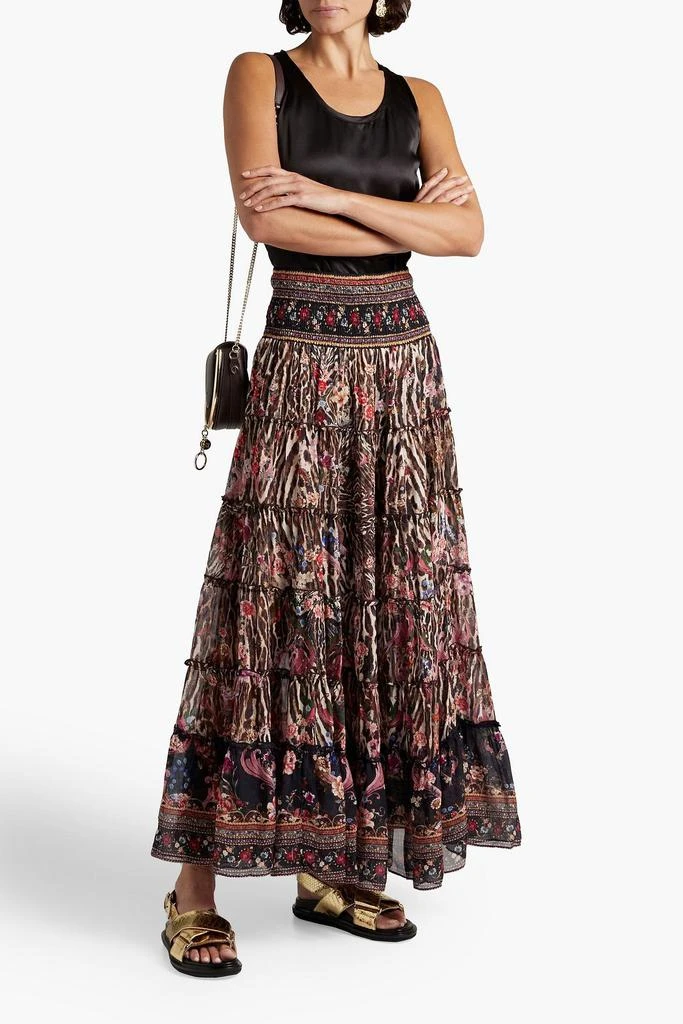 商品Camilla|Tiered printed silk maxi skirt,价格¥3313,第2张图片详细描述