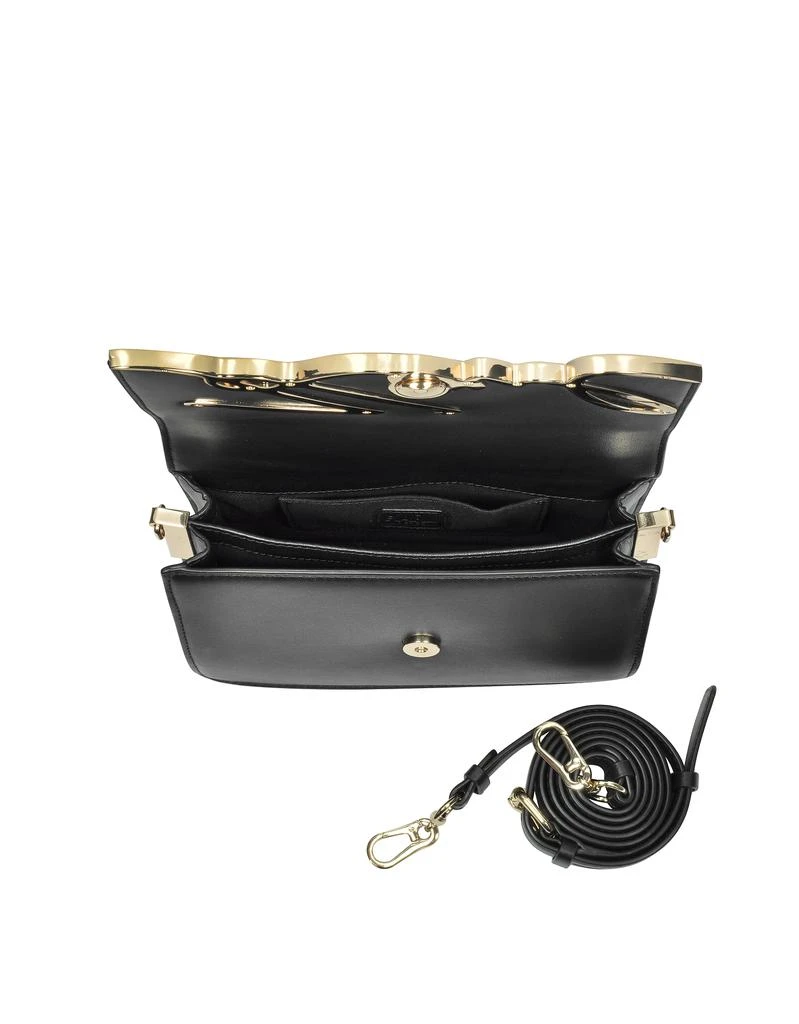 商品Karl Lagerfeld Paris|黑色皮革K Logo单肩包,价格¥1545,第2张图片详细描述