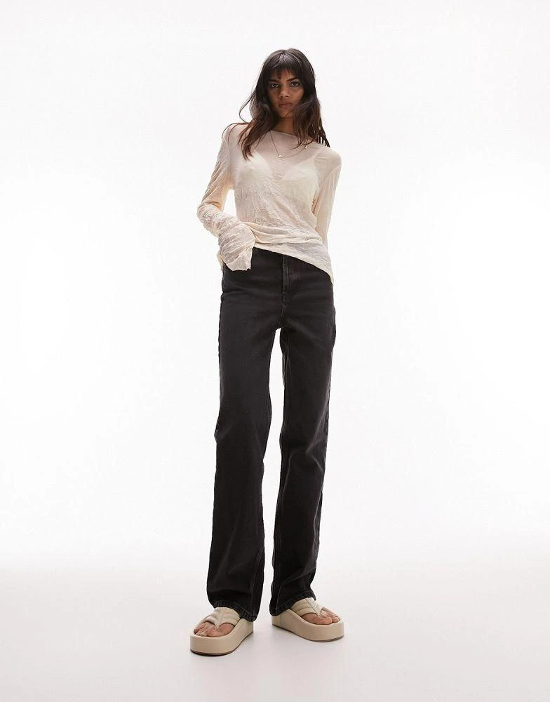 商品Topshop|Topshop Kort jeans in washed black,价格¥207,第3张图片详细描述