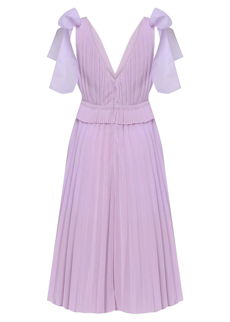 商品True Decadence|Lilac pleated midi dress with bow sleeves,价格¥862,第3张图片详细描述