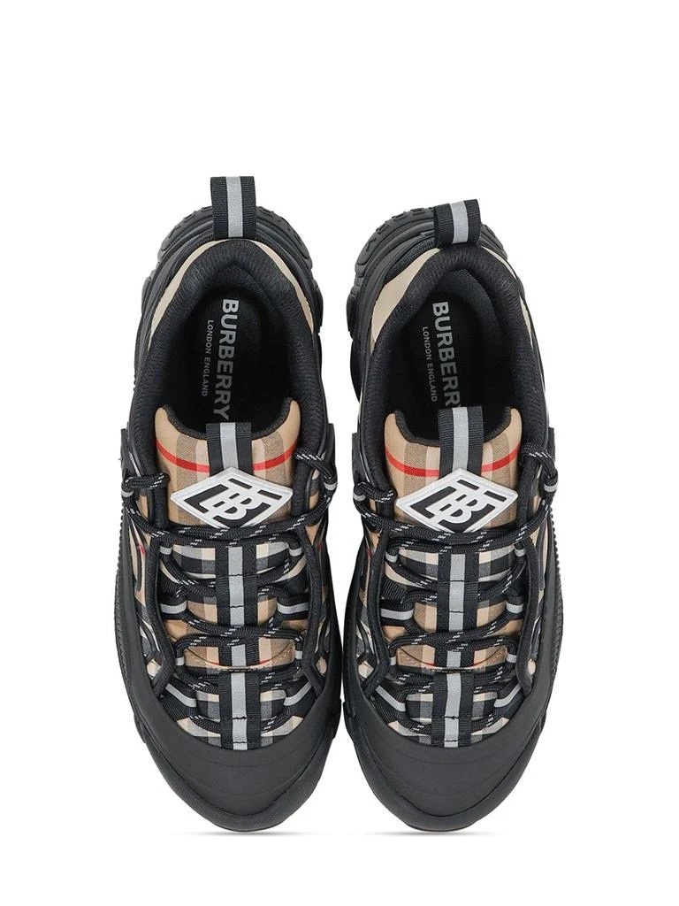 商品Burberry|Cotton & Leather Lace-up Sneakers,价格¥3944,第1张图片详细描述