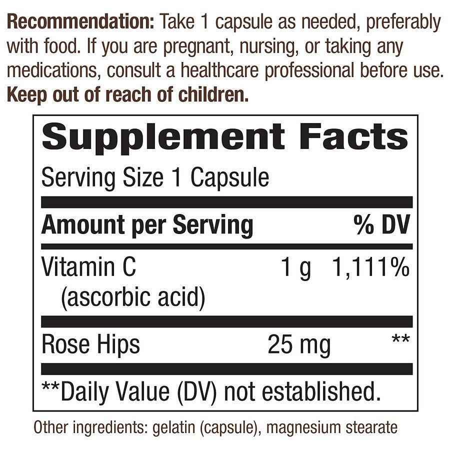 商品Nature's Way|Vitamin C-1000 with Rose Hips Capsules,价格¥115,第5张图片详细描述