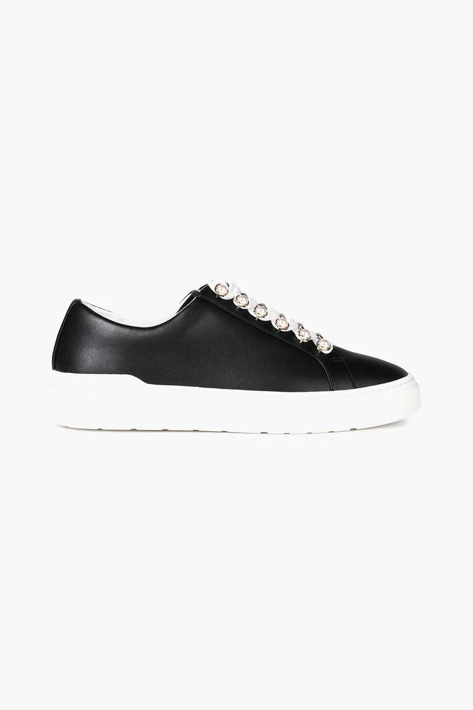 商品Stuart Weitzman|Excelsa faux pearl-embellished leather sneakers,价格¥781,第1张图片