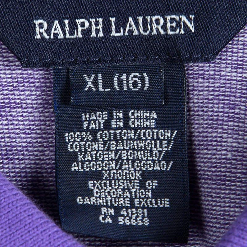 商品[二手商品] Ralph Lauren|Ralph Lauren Purple Honeycomb Knit Sleeveless Polo T-Shirt 16 Yrs,价格¥785,第5张图片详细描述