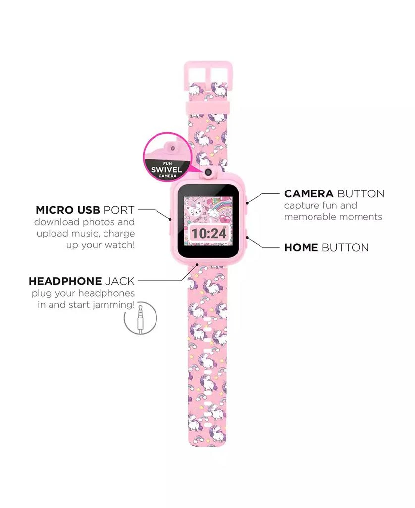 商品Playzoom|Kid's Pink Unicorn Silicone Strap Touchscreen Smart Watch 42mm with Earbuds Gift Set,价格¥155,第4张图片详细描述