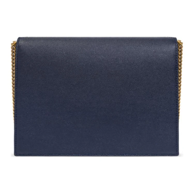 商品[国内直发] Yves Saint Laurent|圣罗兰 YSL CASSANDRA 金标Logo粒面压花链条 小牛皮 斜挎单肩包 中号 女款 海军蓝,价格¥10612,第4张图片详细描述
