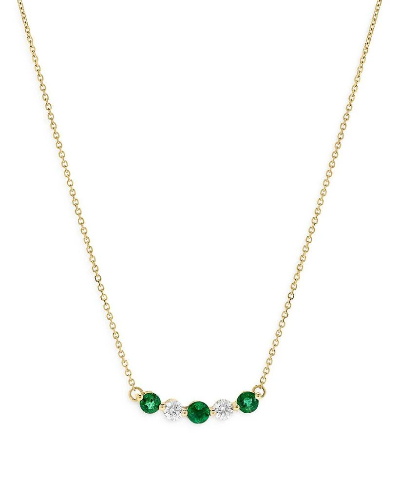 商品Bloomingdale's|Emerald & Diamond Curved Bar Collar Necklace in 14K Yellow Gold - 100% Exclusive,价格¥12707,第1张图片详细描述
