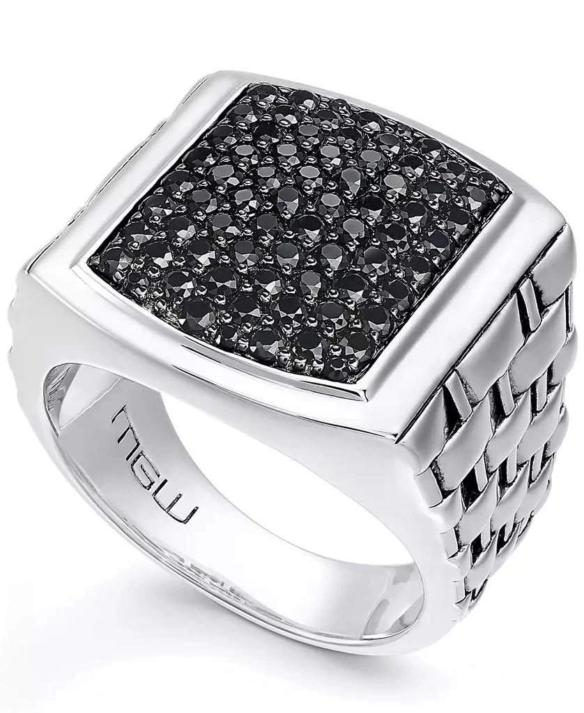 商品Macy's|Men's Sterling Silver Ring, Black Sapphire Square (2 ct. t.w.),价格¥2020,第1张图片