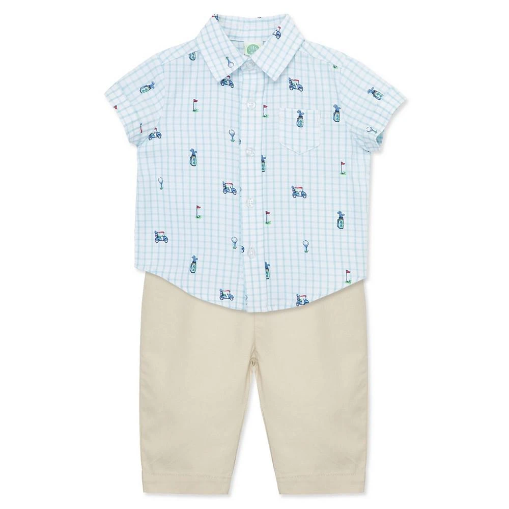 商品Little Me|Baby Boys Golf Shirt and Pants Set,价格¥298,第5张图片详细描述