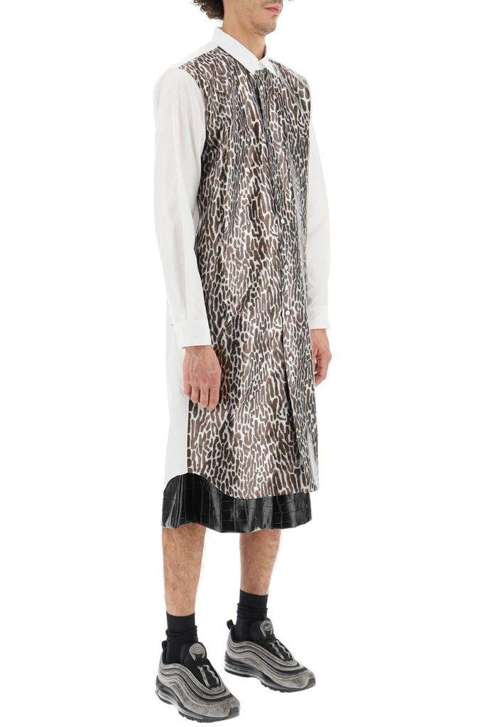 LONG SHIRT WITH LEOPARD TECHNO FABRIC PANEL商品第3张图片规格展示