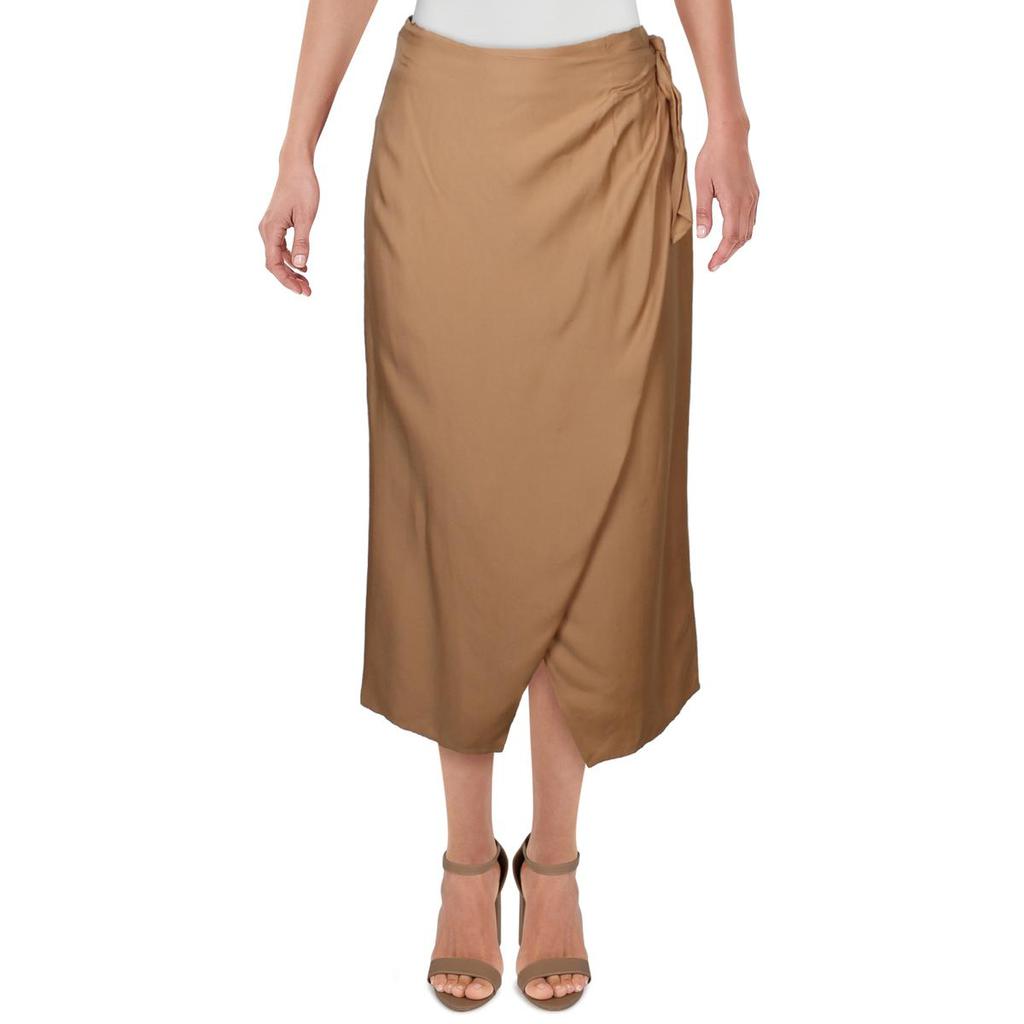 French Connection Womens Gabina Drap Sarong Mid-Calf Side Tie Skirt商品第1张图片规格展示