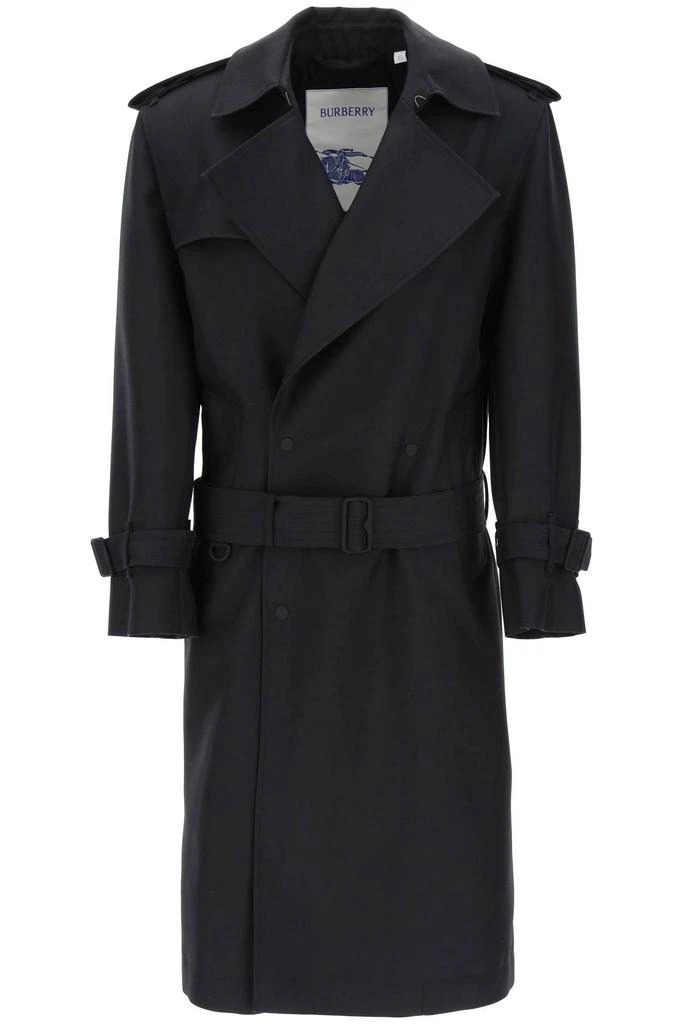 商品Burberry|double-breasted silk twill trench coat,价格¥11920,第1张图片