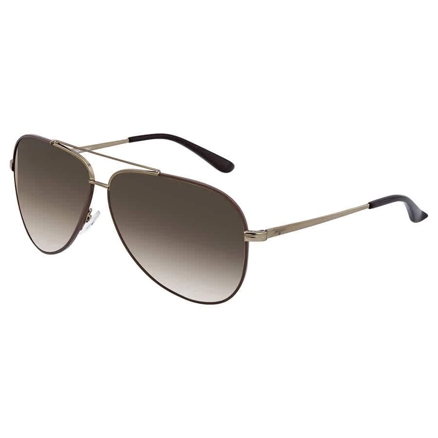 商品Salvatore Ferragamo|SF131S Brown Pilot Unisex Sunglasses SF131S 211 60,价格¥413,第2张图片详细描述