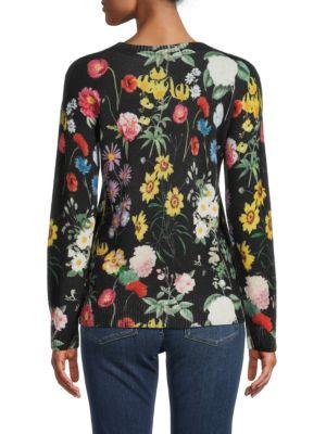 Floral Crewneck Cashmere Sweater商品第2张图片规格展示