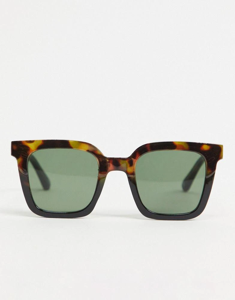商品ASOS|ASOS DESIGN frame square sunglasses with tort blocking - BROWN,价格¥69,第3张图片详细描述