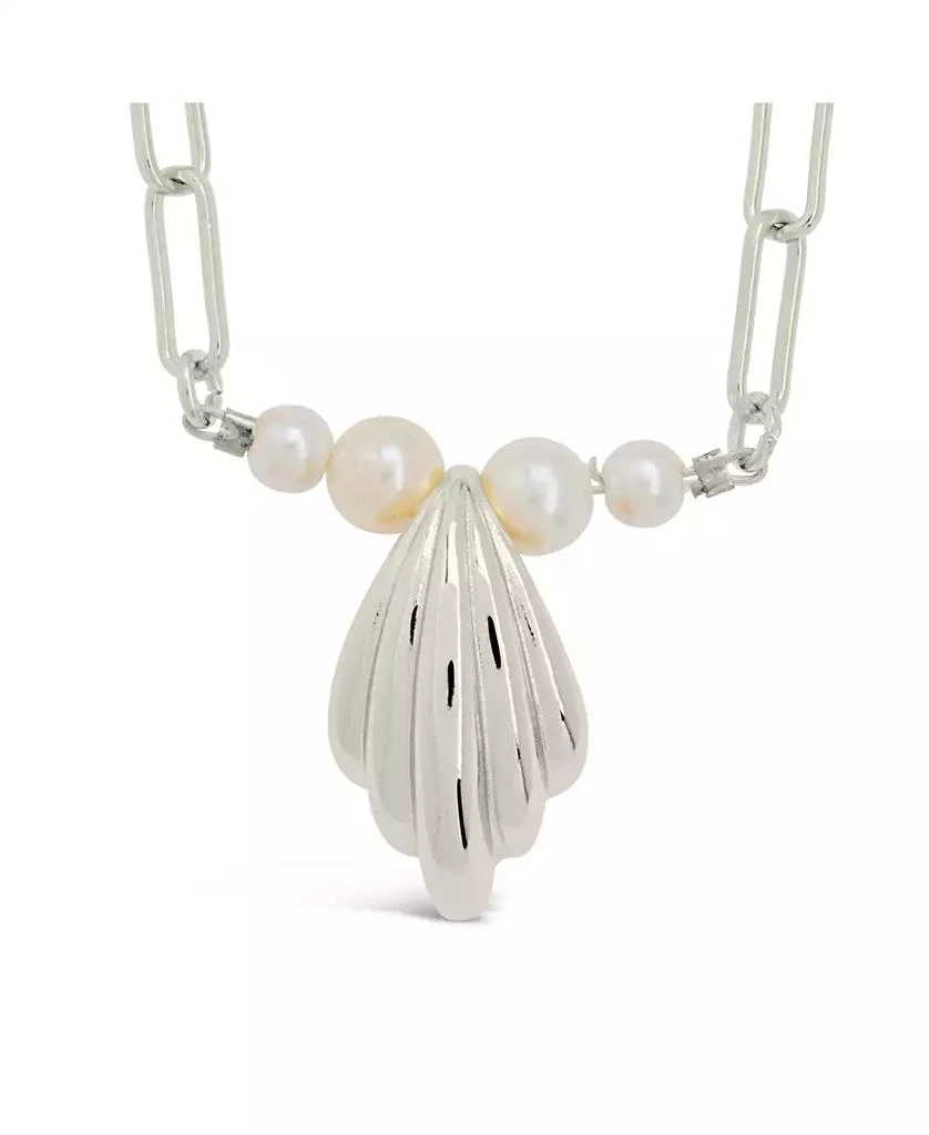 商品Sterling Forever|Silver-Tone or Gold-Tone Cultured Shell Pearls With Shell Pendant Chérie Necklace,价格¥294,第3张图片详细描述