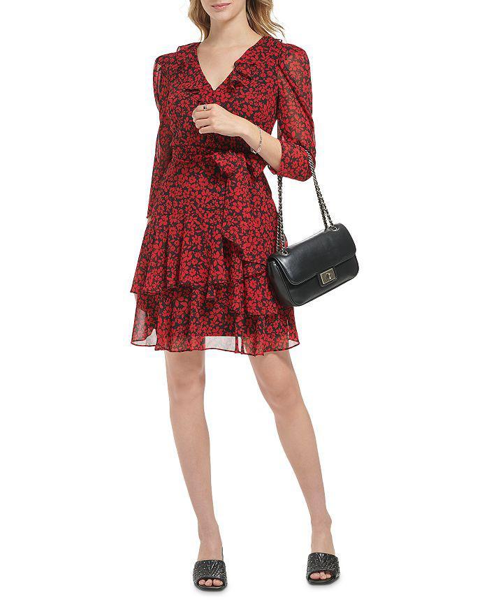 商品Karl Lagerfeld Paris|Floral Ruffled Dress,价格¥1112,第4张图片详细描述