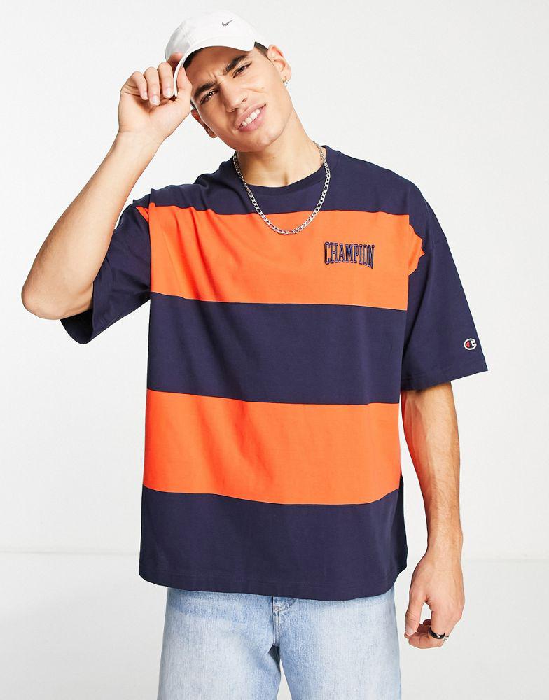 Champion oversized stripe t-shirt in navy商品第3张图片规格展示