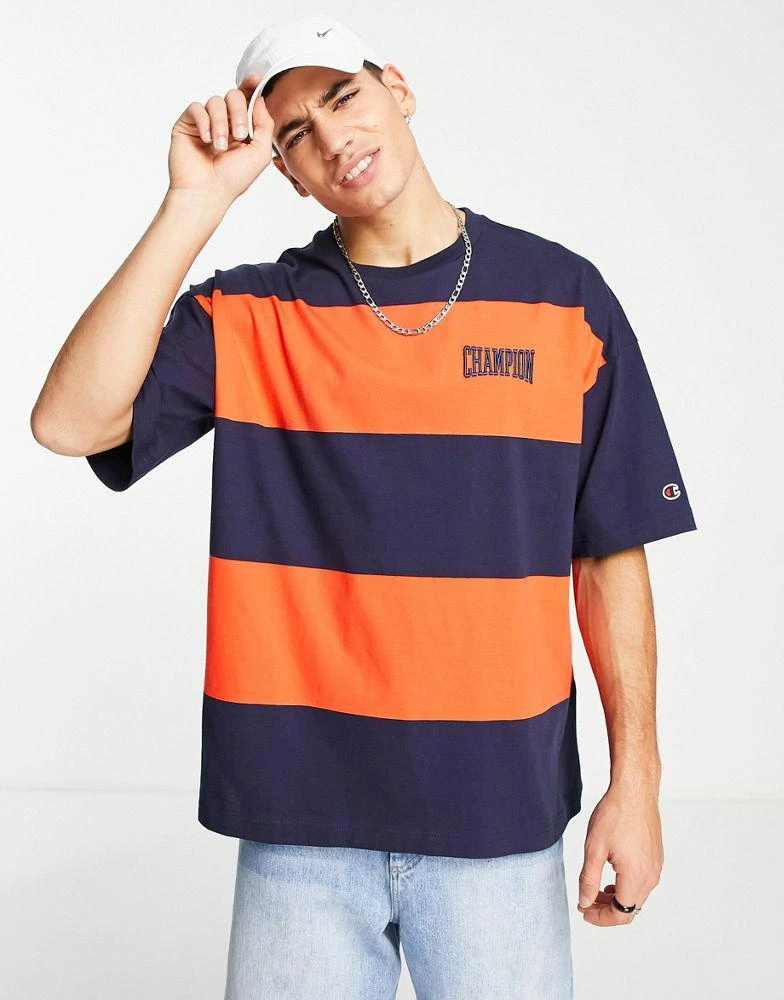 商品CHAMPION|Champion oversized stripe t-shirt in navy,价格¥195,第3张图片详细描述