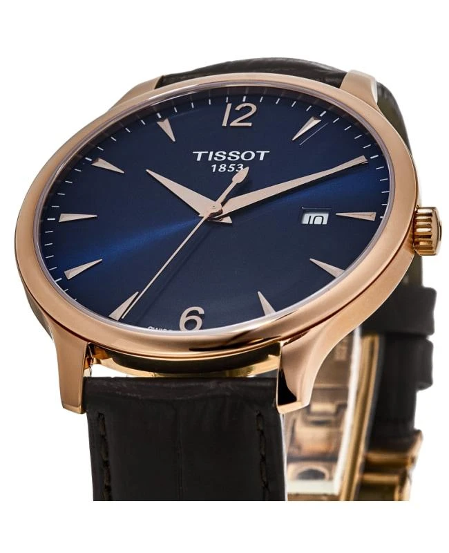 商品Tissot|Tissot Tradition Blue Dial Brown Leather Strap Men's Watch T063.610.36.047.00,价格¥2028,第3张图片详细描述