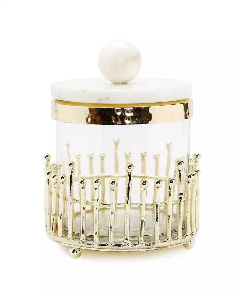 商品Classic Touch|Small Canister with Straight Cut Design and Marble Lid Set, 2 Piece,价格¥302,第1张图片