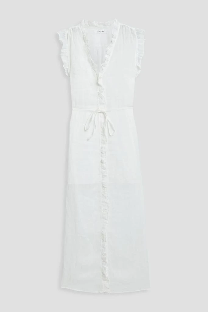 商品FRAME|Lauren Maxi ruffle-trimmed ramie-gauze maxi dress,价格¥1510,第1张图片
