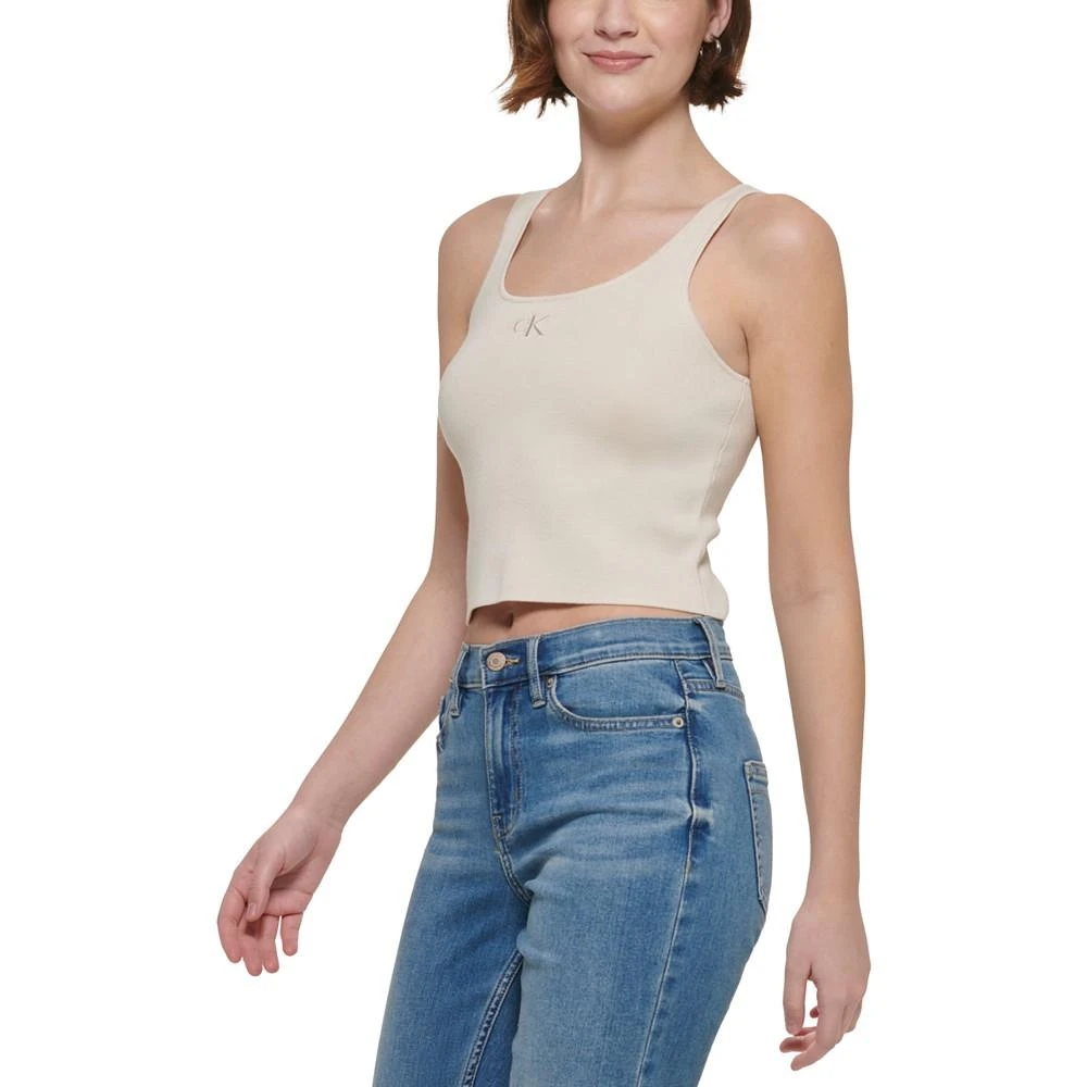 商品Calvin Klein|Women's Embroidered Logo Cropped Tank Top,价格¥67,第3张图片详细描述