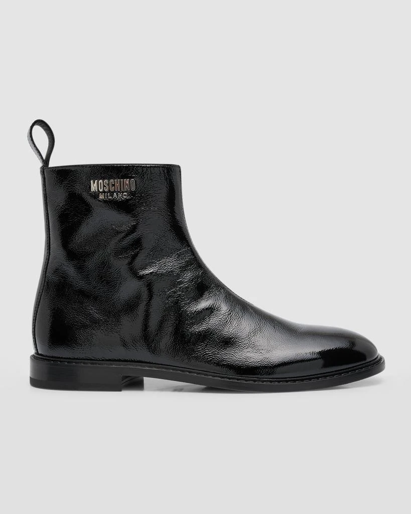 商品Moschino|Men's Textured Logo-Plate Ankle Boots,价格¥5108,第1张图片