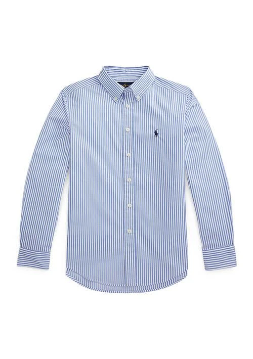 商品Ralph Lauren|Boys 8-20 Striped Cotton Poplin Shirt,价格¥290,第1张图片