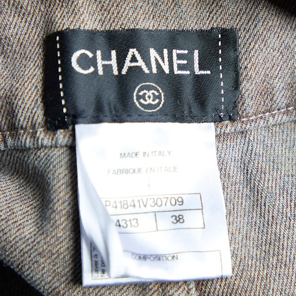 Chanel Two Tone Denim Straight Leg Jeans M Waist 31商品第5张图片规格展示