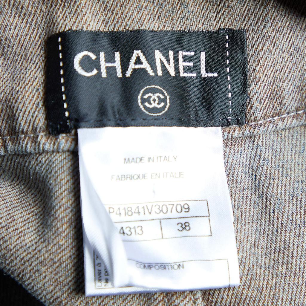商品[二手商品] Chanel|Chanel Two Tone Denim Straight Leg Jeans M Waist 31,价格¥6110,第7张图片详细描述