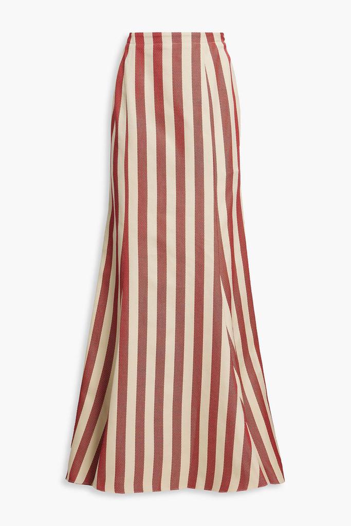 Fluted striped cotton-jacquard maxi skirt商品第1张图片规格展示
