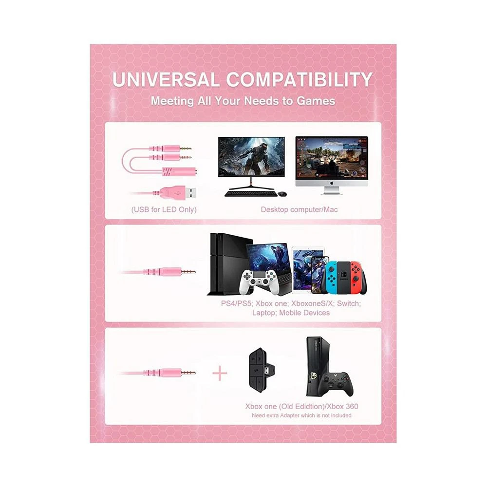商品BOLT AXTION|Z30 Pink Gaming Headset with Noise Canceling Microphone,价格¥449,第2张图片详细描述