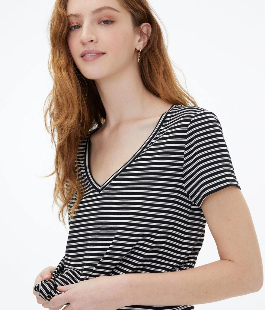 商品Aeropostale|Aeropostale Women's Seriously Soft Striped V-Neck Tee,价格¥48,第3张图片详细描述