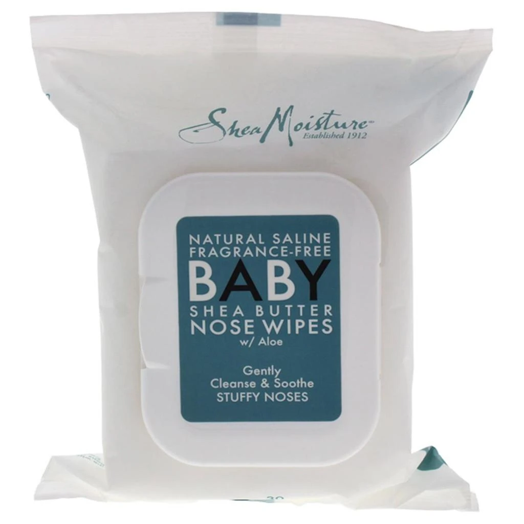 商品Shea Moisture|Shea Moisture K-BB-1107 Natural Saline Fragrance-Free Baby Shea Butter Nose Wipes for Kids - 30 Piece,价格¥130,第1张图片