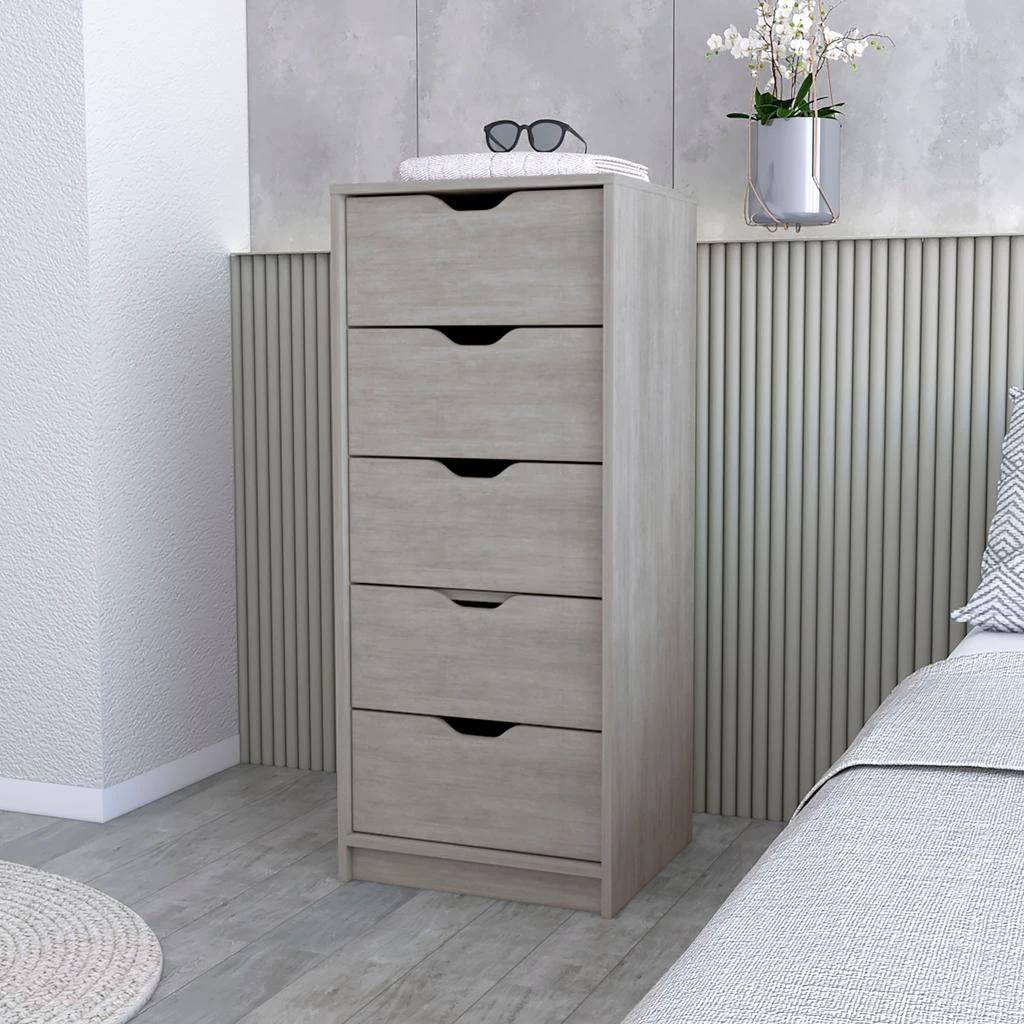 商品Homezia|18" Oak Five Drawer Standard Chest,价格¥2227,第5张图片详细描述