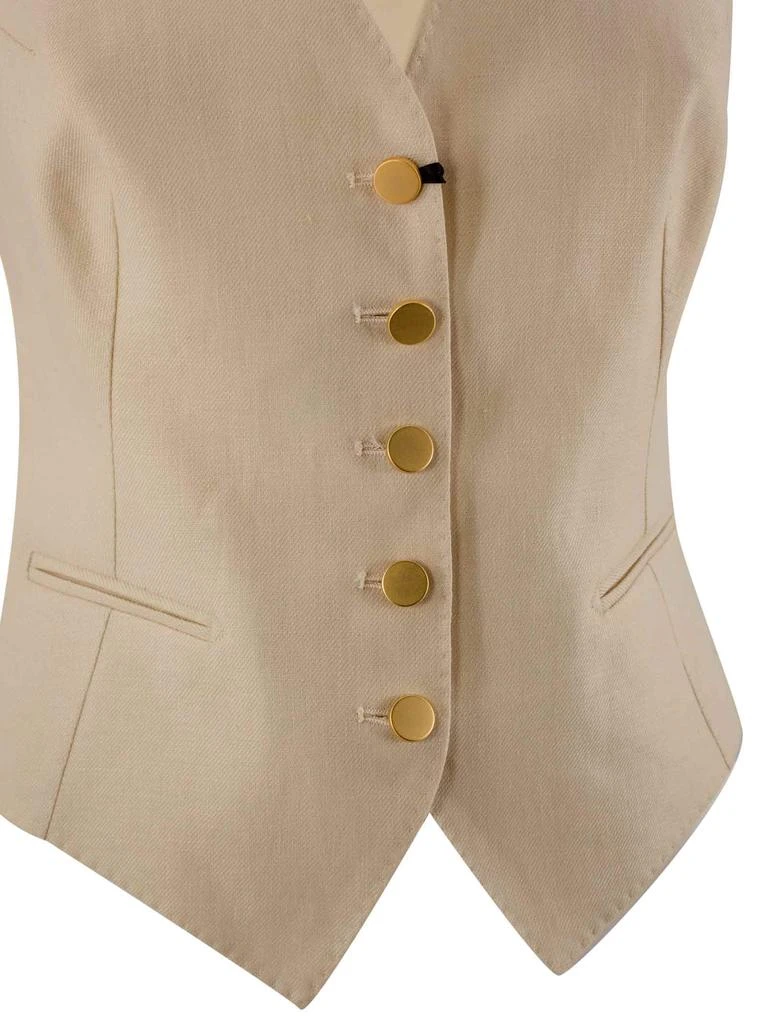 商品TAGLIATORE|Tagliatore Linen Sleveless Gilet,价格¥1037,第4张图片详细描述