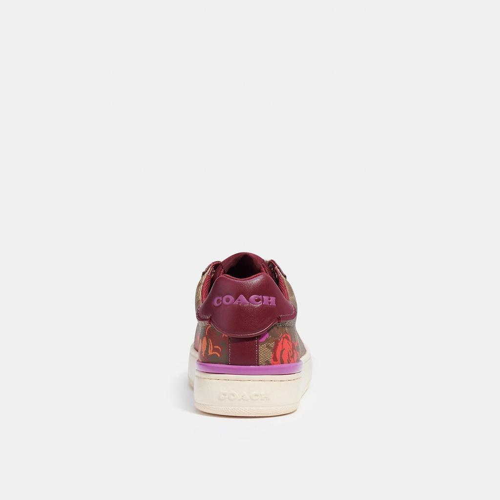 商品Coach|Coach Outlet Clip Low Top Sneaker In Signature Canvas With Floral Print,价格¥1050,第5张图片详细描述
