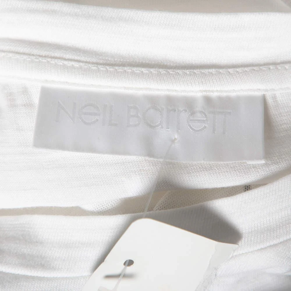 Neil Barrett White Lightening Bolt Printed Cotton Short Sleeve T-Shirt S 商品