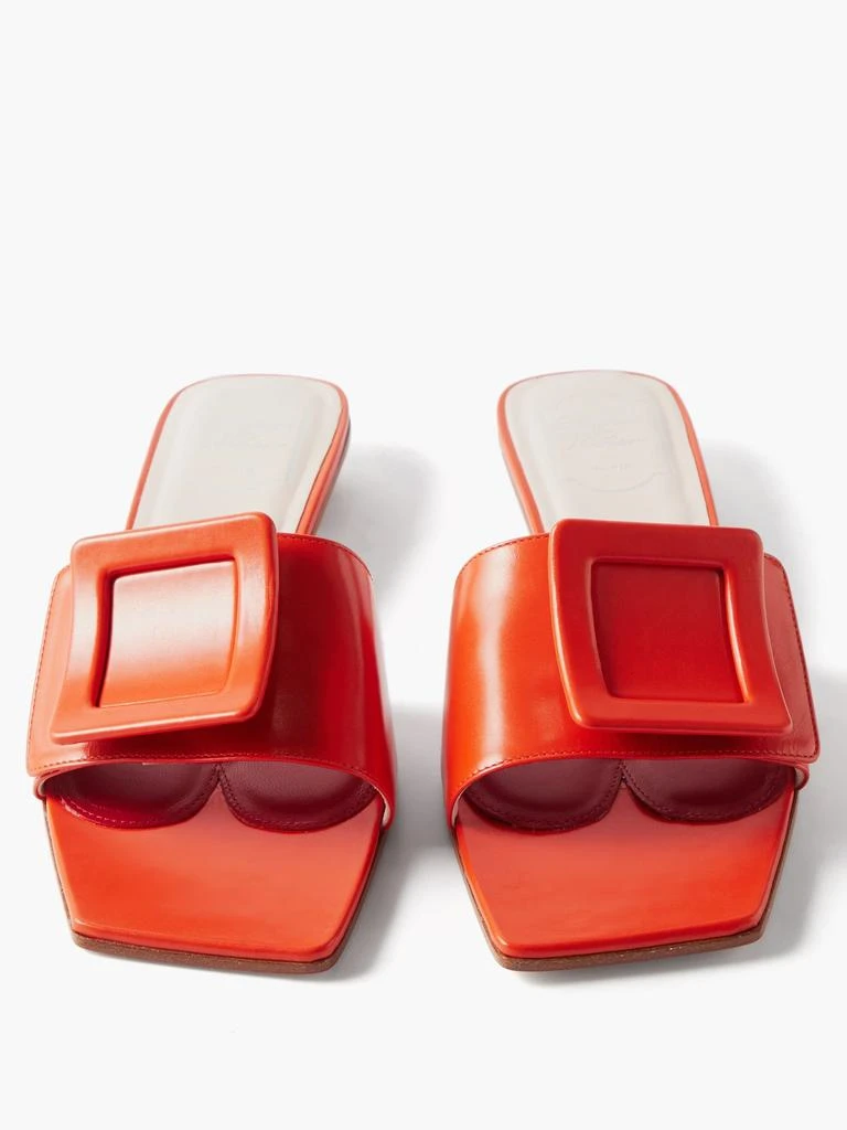 商品Roger Vivier|Nagoya square-toe leather mules,价格¥1063,第5张图片详细描述