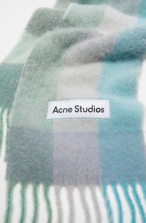 Acne Studios 男女冬季保暖格纹多色流苏彩虹围巾羊毛披肩两用（香港仓发货） 商品